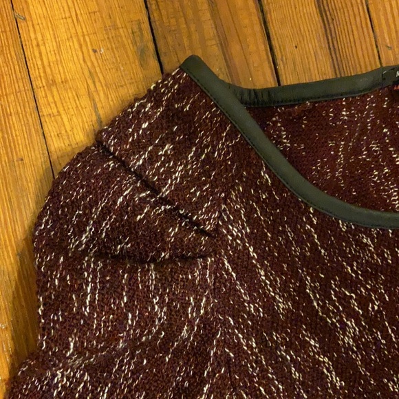 Maison Scotch Burgundy Tweed Knit Zip Sweater Dress - Picture 9 of 11